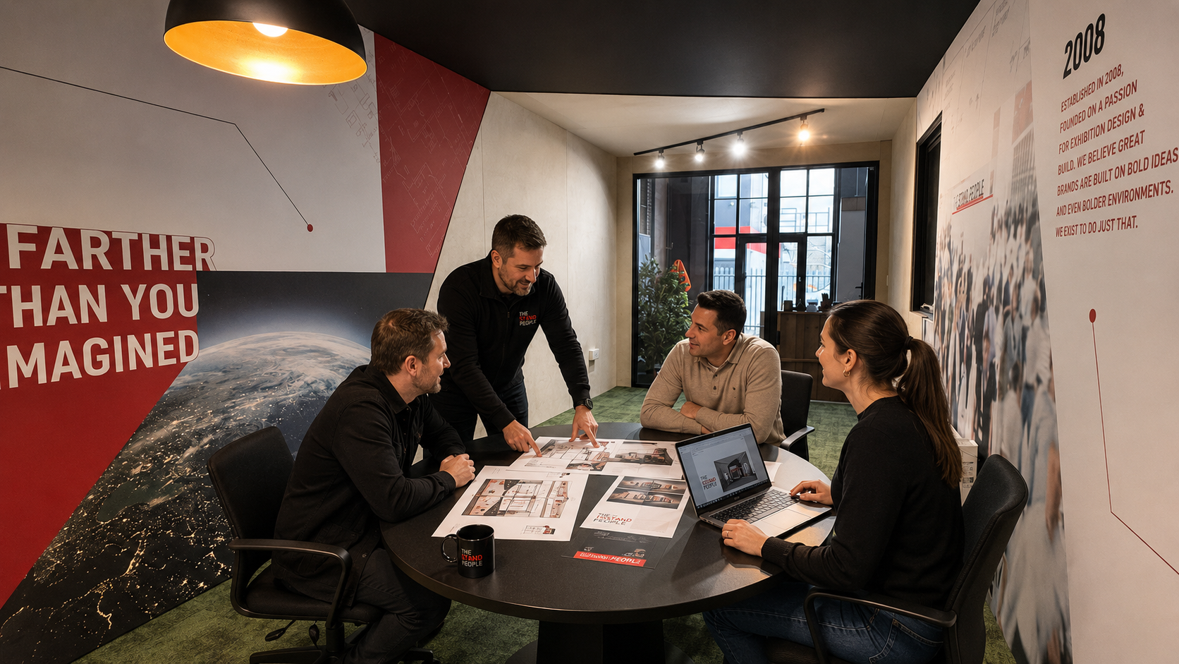 The Stand People team reviewing stand plans